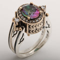 Silver Bi-color Ring Exquisite Fashion