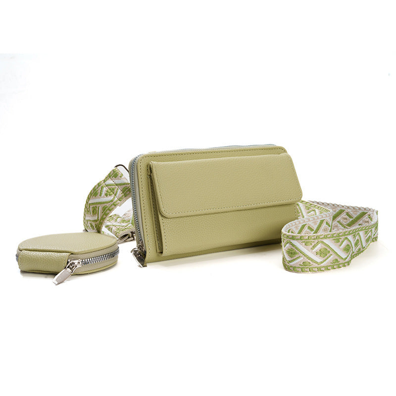 One-shoulder Crossbody Mobile Phone Bag /Multi-functional Wide Shoulder Strap Bag