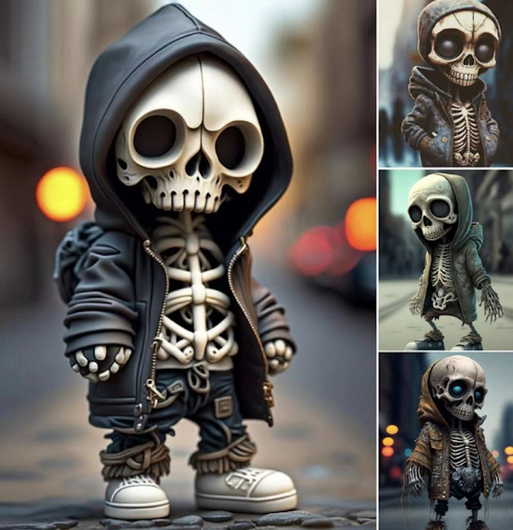 Halloween Cool Skeleton Figurines -Halloween Skeleton Doll -Resin Ornament Home Decor