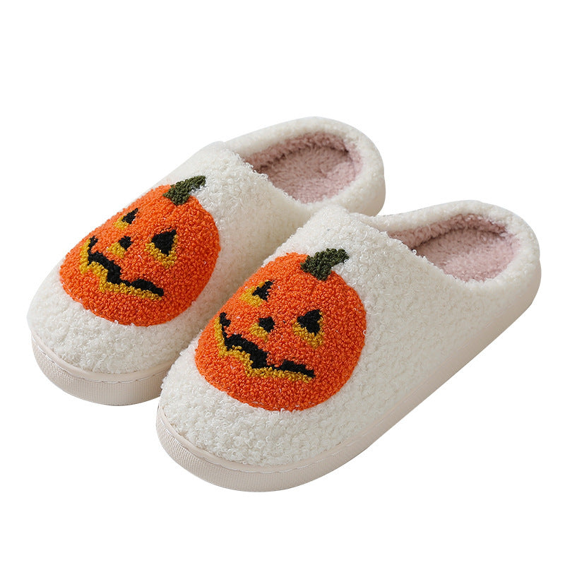 Halloween Pumpkin Cartoon Slippers -Warm Winter Slippers Men And Women \Couples Indoor House Shoes