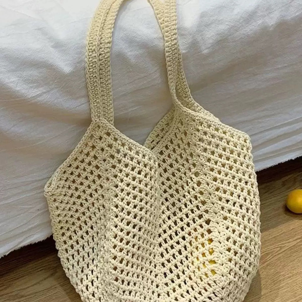 Hand-woven Tote Hollow Holiday Straw- Beach Casual Shoulder Bag