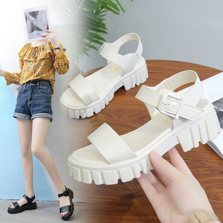 Women's Toe Ankle-strap ,Buckle Platform Sandals
