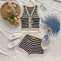 Spring And Summer Vacation Vest Rope /Cardigan Shorts /Women's Two-piece Suit