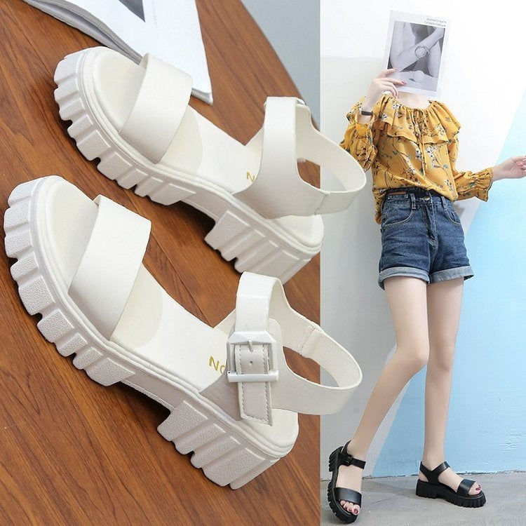 Women's Toe Ankle-strap ,Buckle Platform Sandals