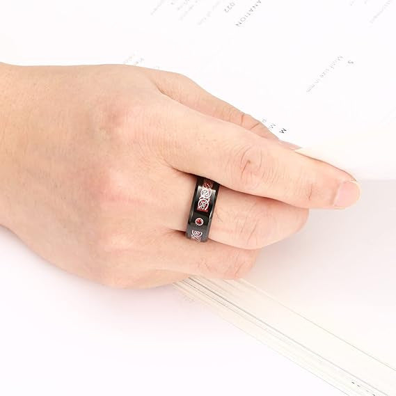 Stainless Steel Ring With Diamond Dragon Pattern