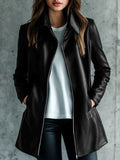 Leather Jacket Elegant High-grade