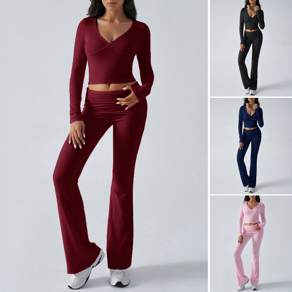 Women's Casual Sports Slim-fitting / Long-sleeved Trousers /Two-piece Suit