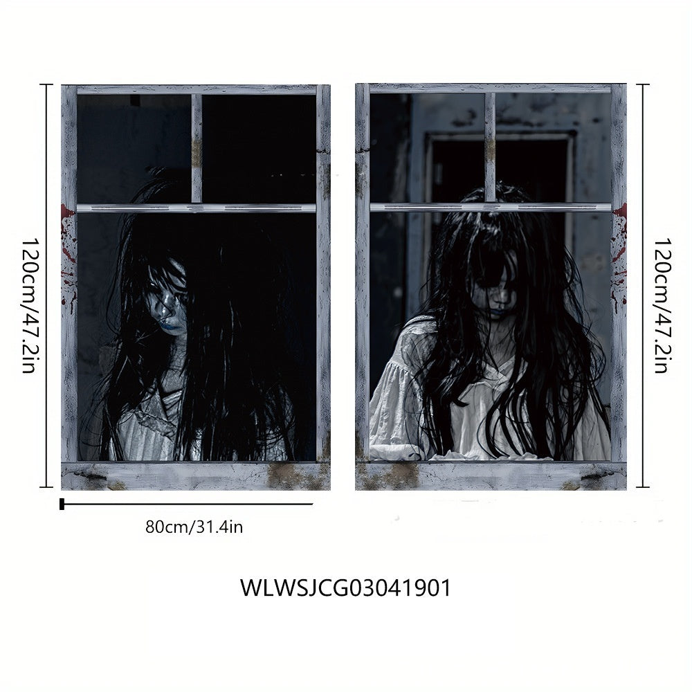 3D Holiday Window Cover Witch- Halloween Window Cover