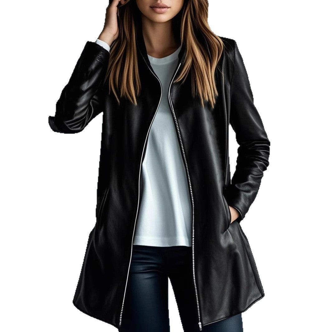 Leather Jacket Elegant High-grade