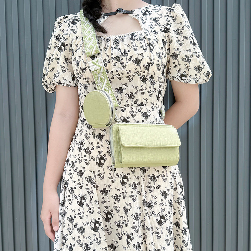 One-shoulder Crossbody Mobile Phone Bag /Multi-functional Wide Shoulder Strap Bag