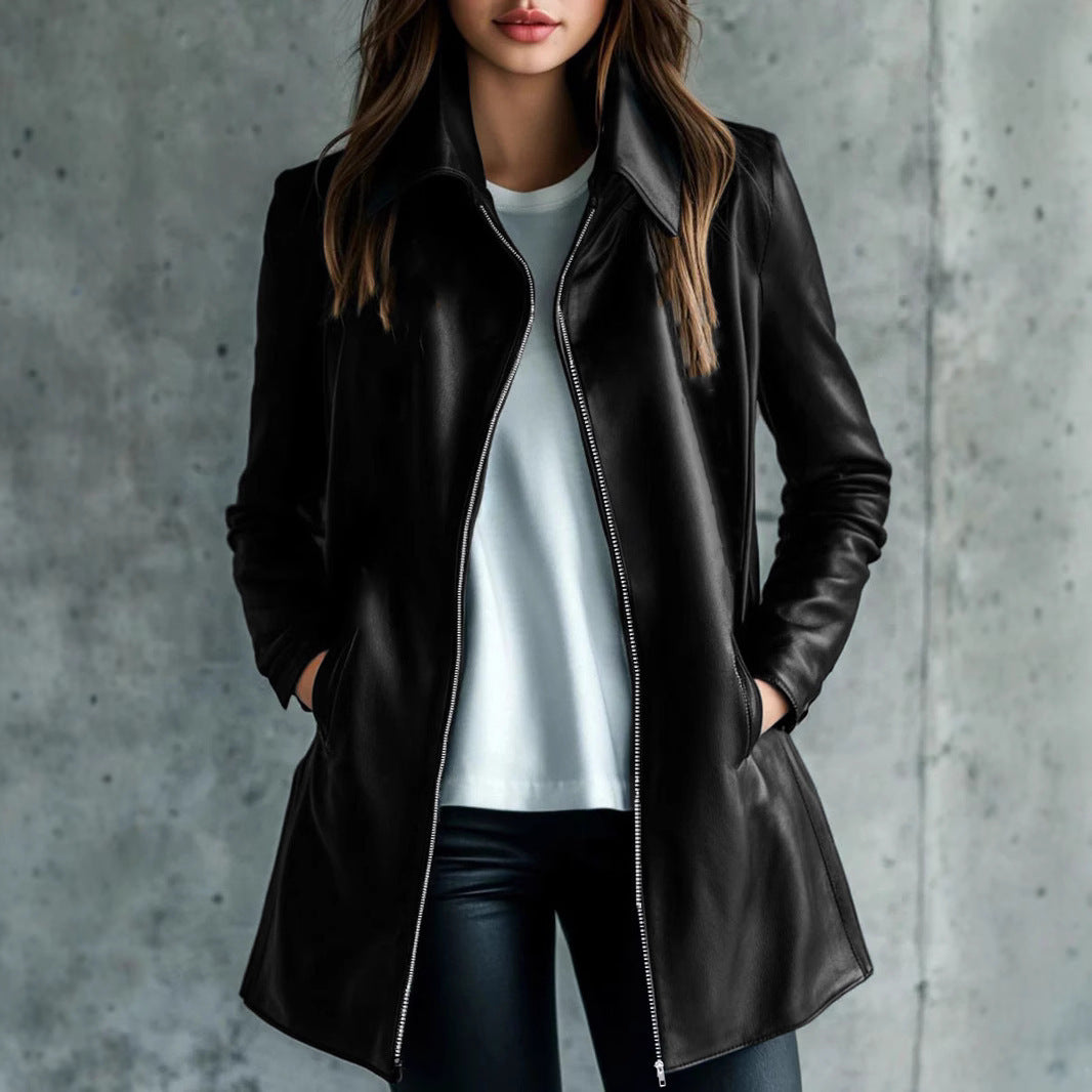 Leather Jacket Elegant High-grade