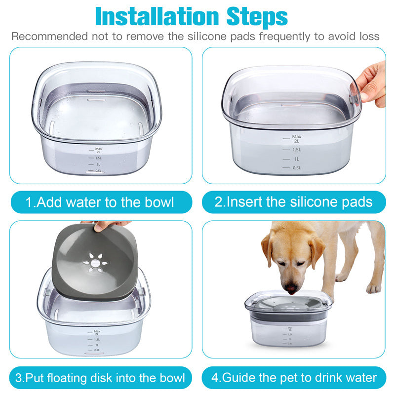 Dog Water Bowl Large Capacity /Spill Proof Dog Bowl