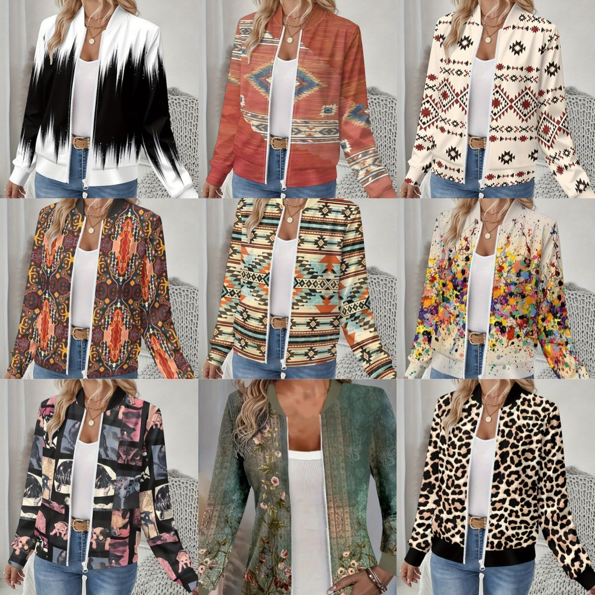 Printed Cardigan Women's Casual
