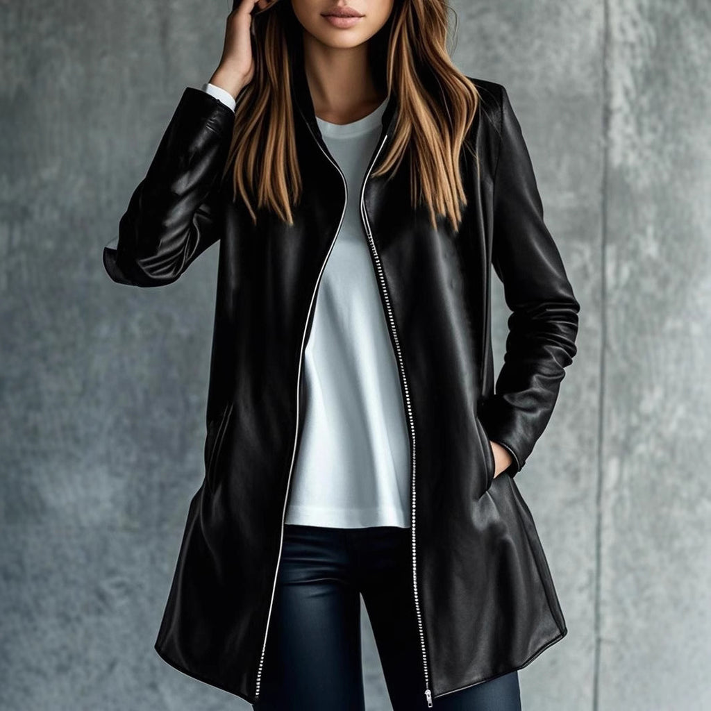 Leather Jacket Elegant High-grade