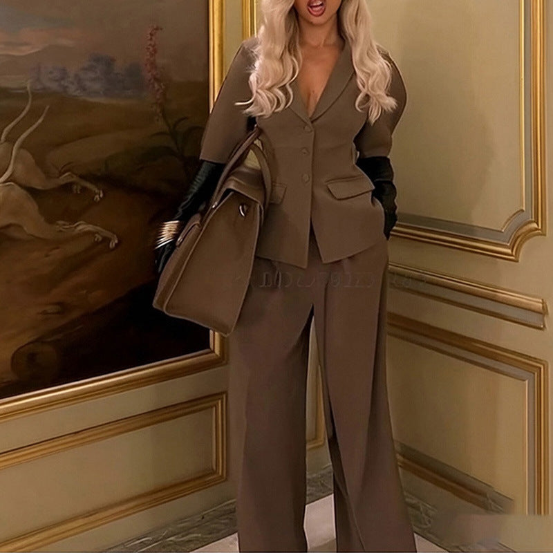 Top And Trousers Suit -Slim Fit Waist