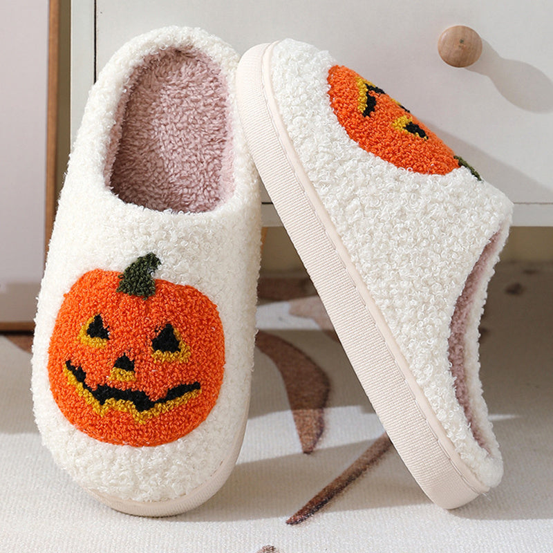 Halloween Pumpkin Cartoon Slippers -Warm Winter Slippers Men And Women \Couples Indoor House Shoes